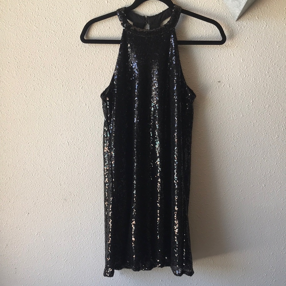 Black sequence mini dress size small